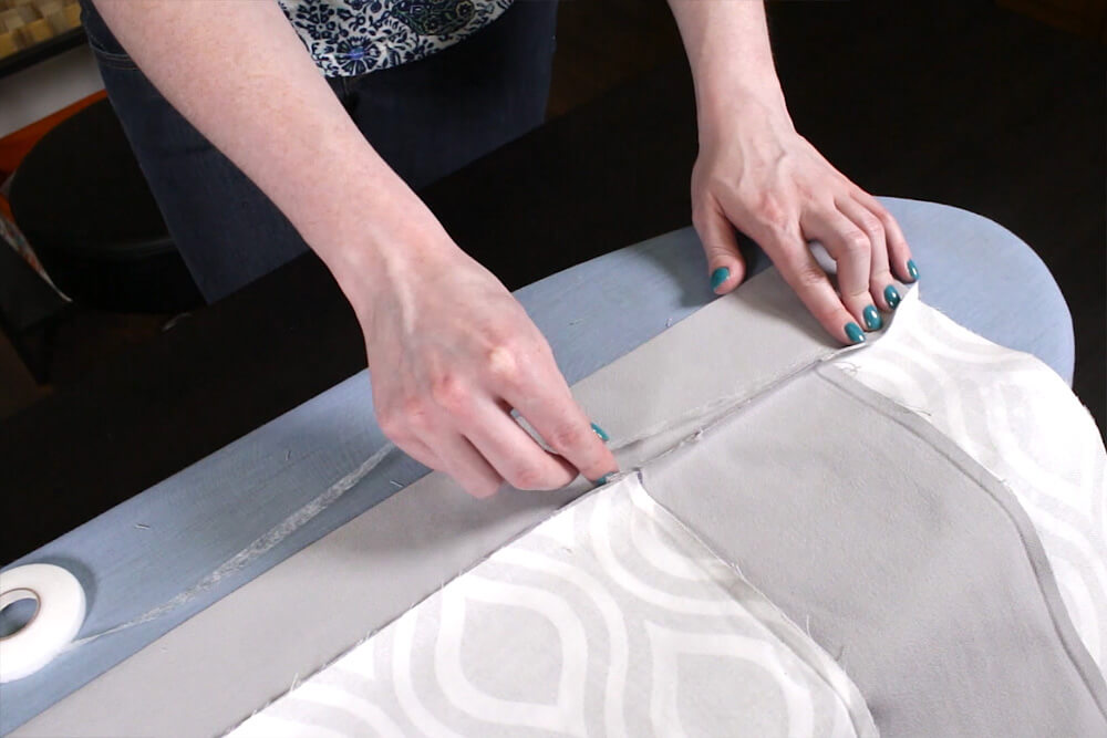 No Sew Valance - Slide the stitch witchery under the seam