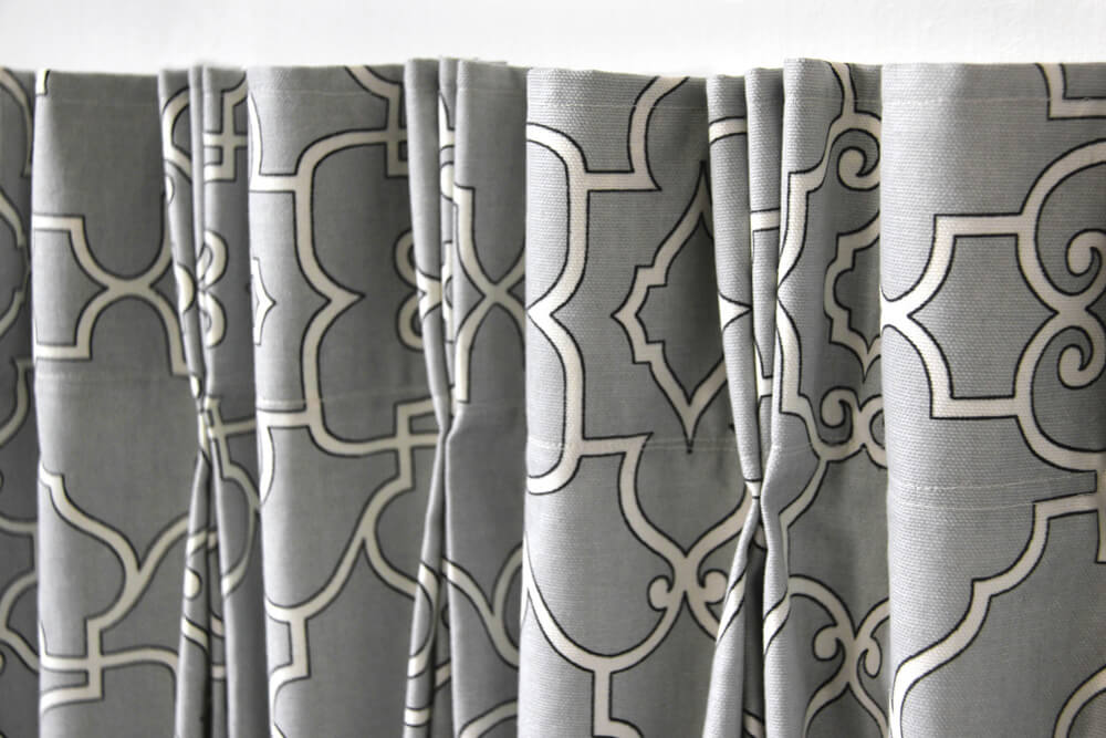 How To Make Pleated Curtains with Pleat Tape & Hooks - Finished Image