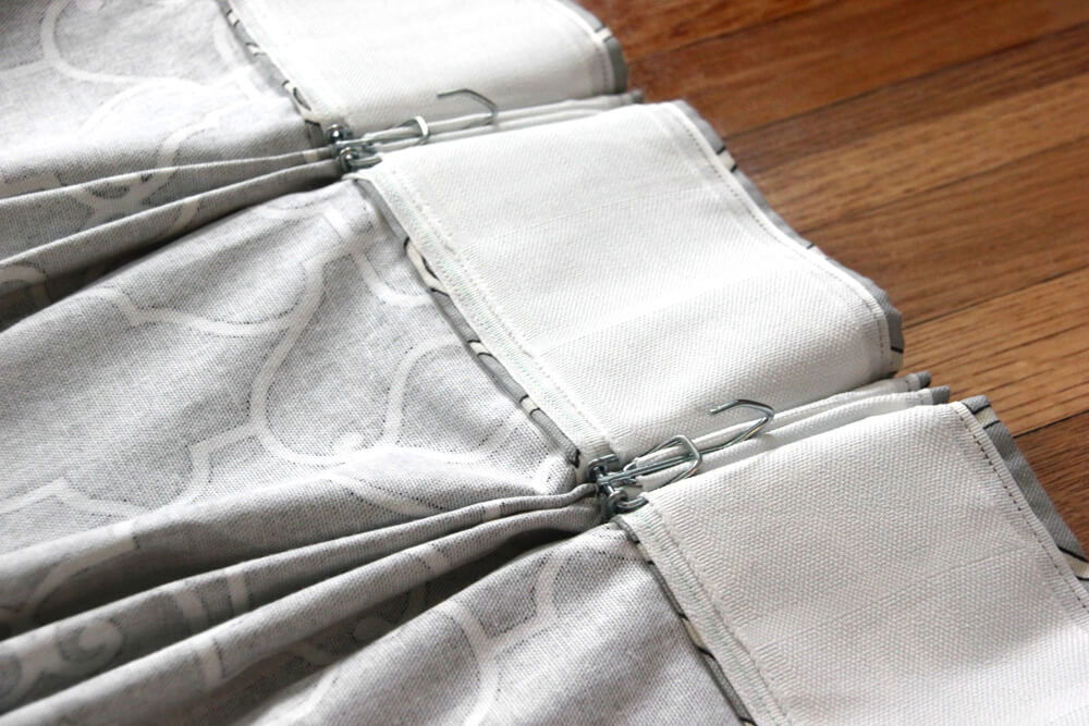 How To Make Pleated Curtains with Pleat Tape & Hooks - Finished Image