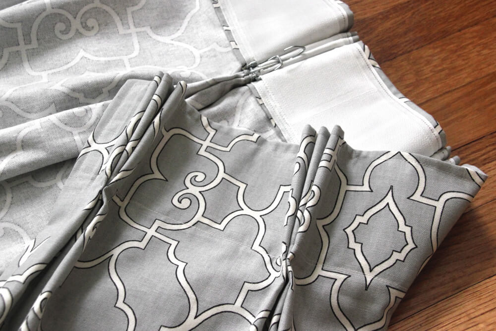 How To Make Pleated Curtains with Pleat Tape & Hooks - Finished Image