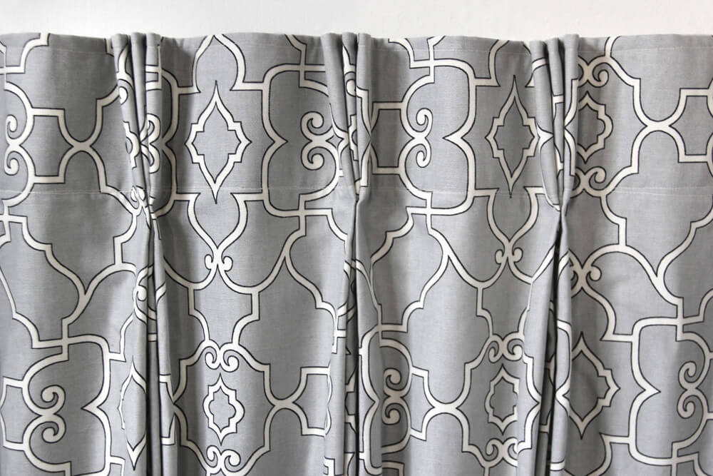 How To Make Pleated Curtains with Pleat Tape & Hooks - Finished Image