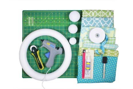 fabric ball wreath materials