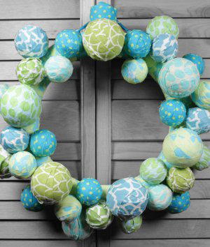 How to Make a Fabric Ball Wreath