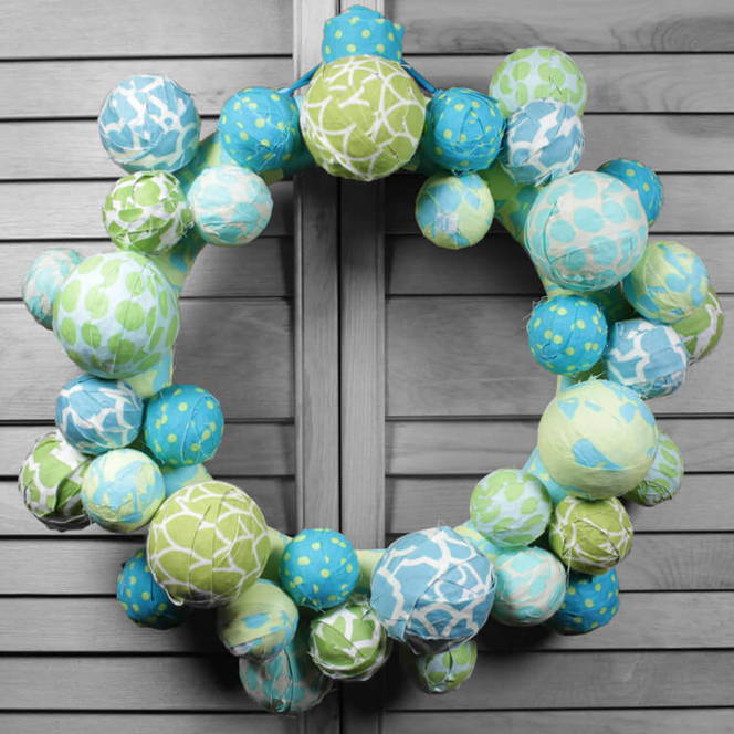 How to Make a Fabric Ball Wreath