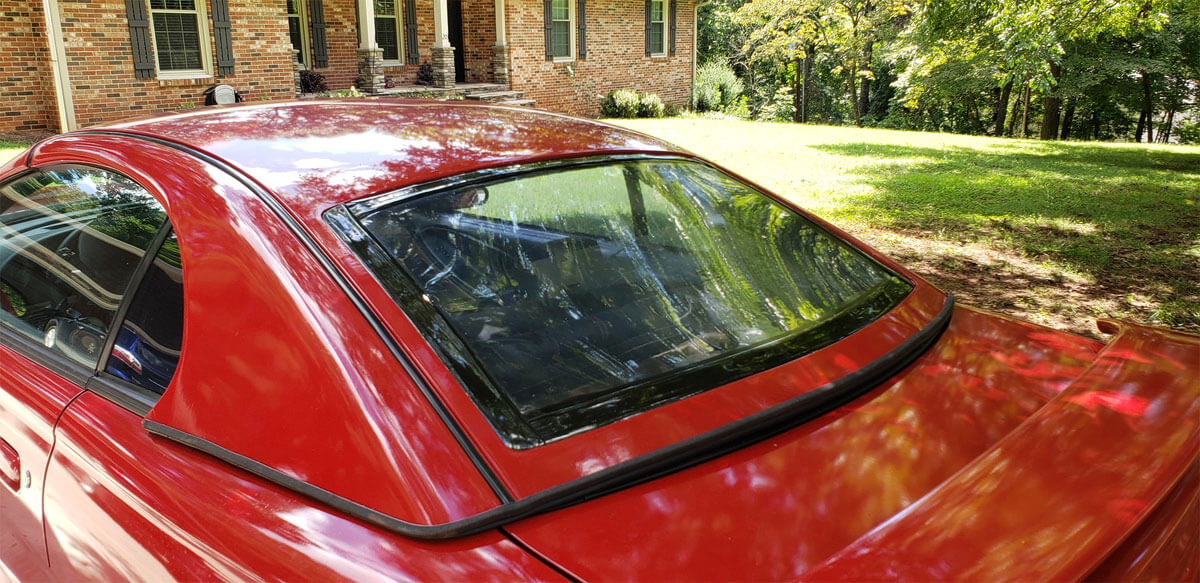 Customer photo of car window with 40 gauge clear vinyl