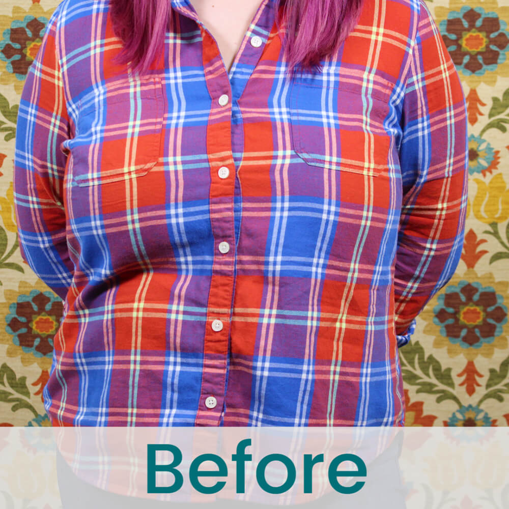 How to Adjust Buttons on a Button Down Shirt - Before