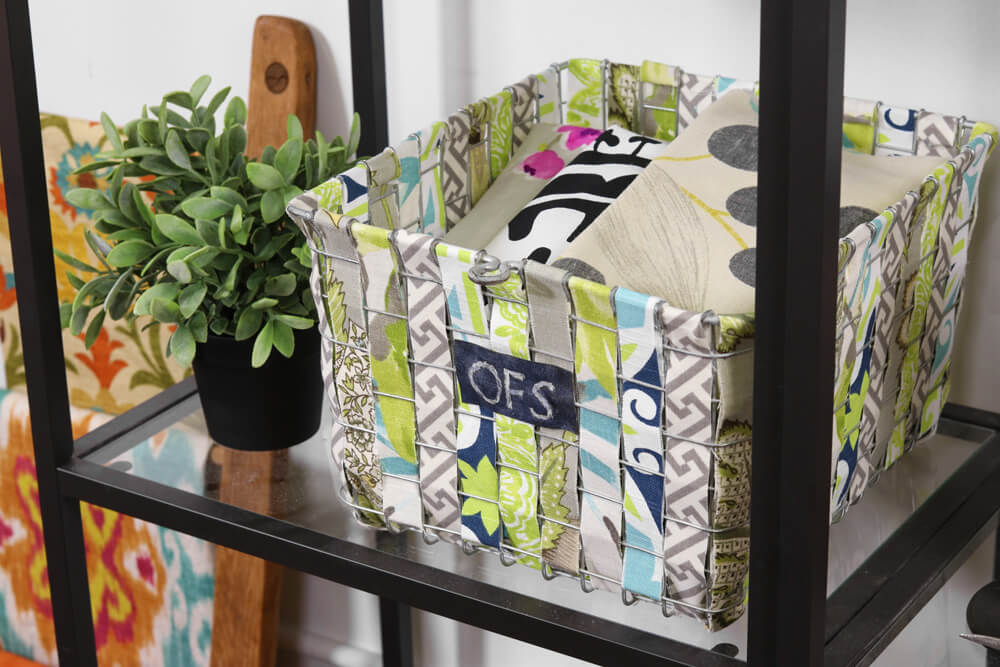 Fabric Woven Wire Basket - Finished