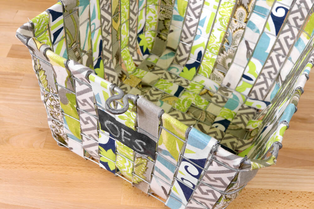 Fabric Woven Wire Basket - Detail