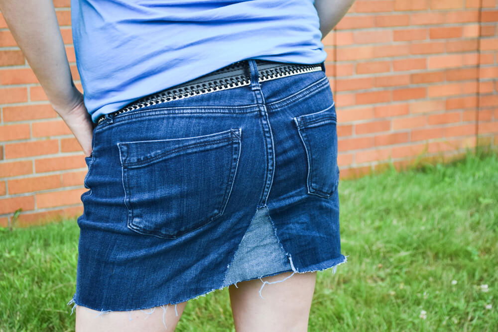 How To Upcycle Jeans Into a Skirt - Finished 3