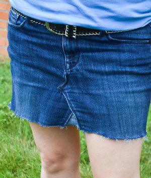 How to Upcycle Jeans Into a Skirt