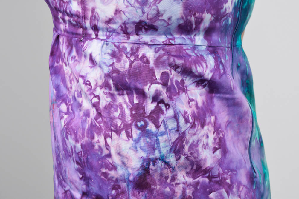 Ice Dyeing Results - Jen's dress, Close