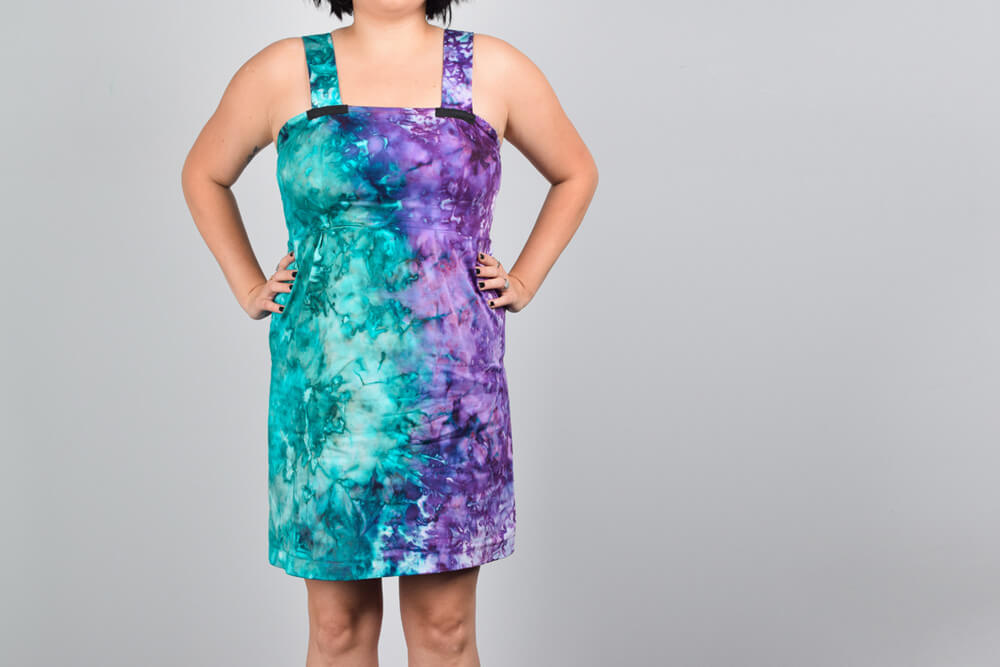 Ice Dyeing Results - Jen's dress