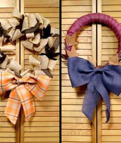2 No Sew Burlap Wreaths