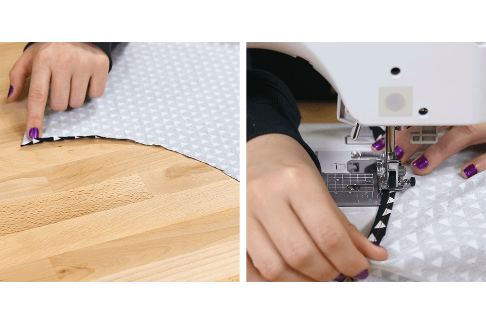 Be careful not to pull the fabric around curves