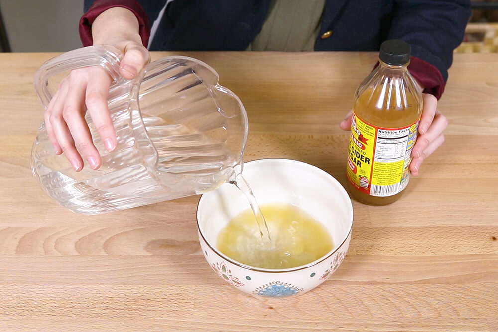Clean with vinegar and water