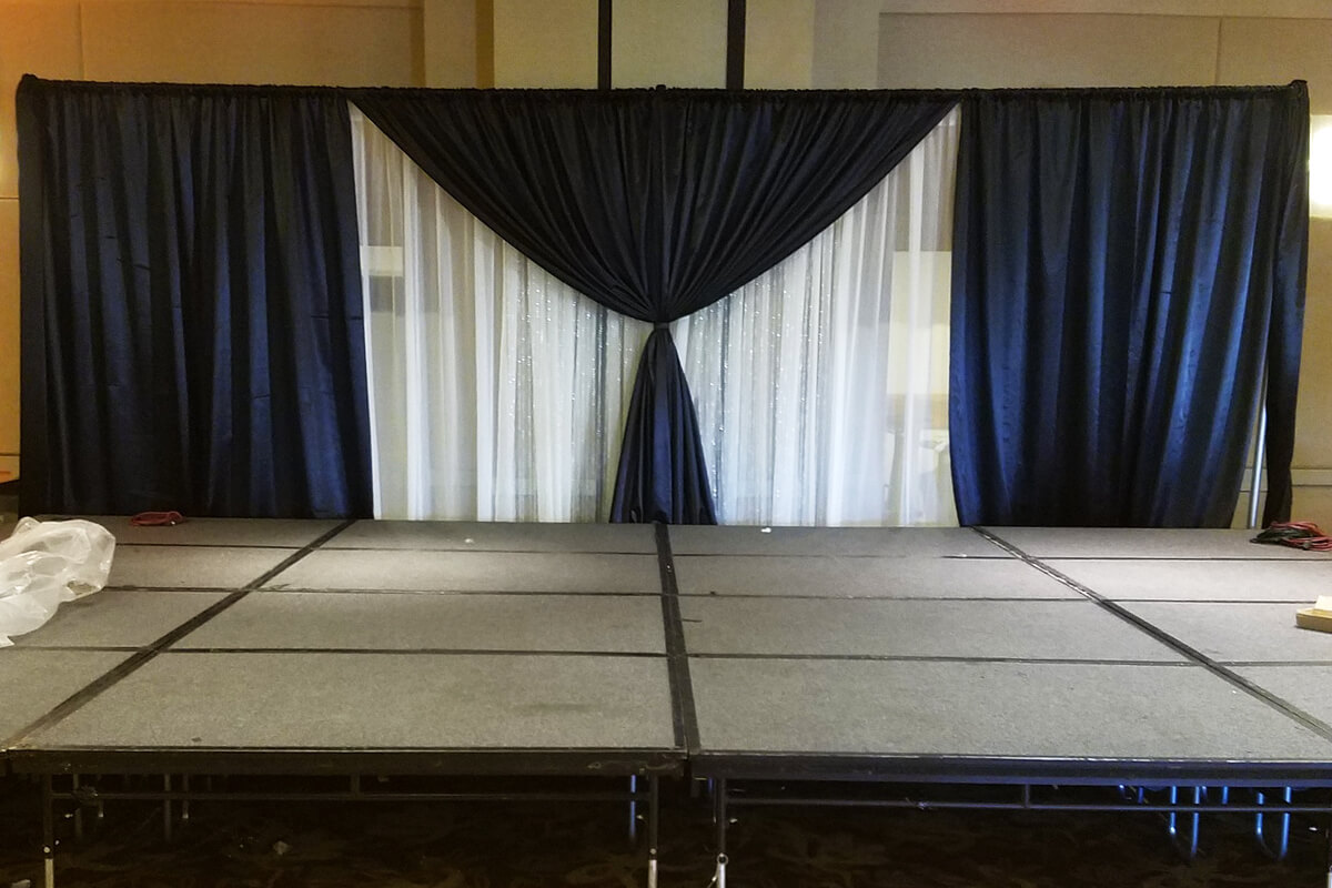 Customer Photo - Black satin drapery