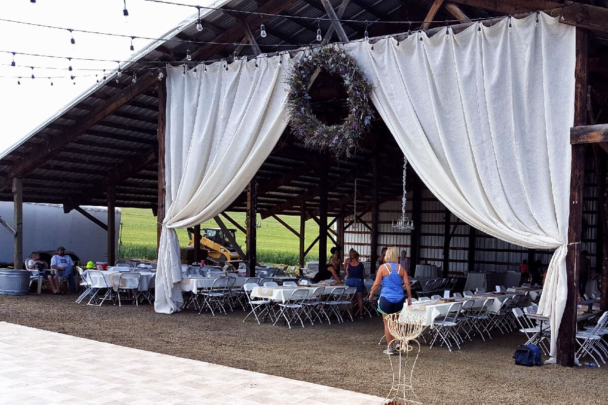 Customer Photo - White Burlap Drapery