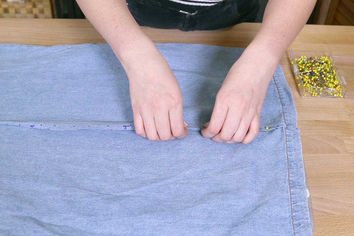 Fold the seam over