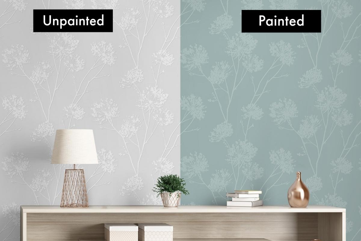 Dandelion Fields White Paintable Wallpaper
