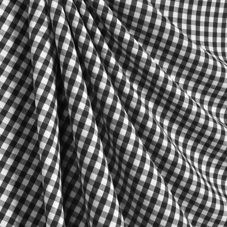 1/4" Black Gingham Fabric