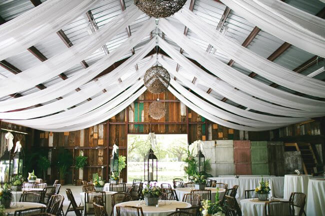 Barn Wedding with Cheesecloth