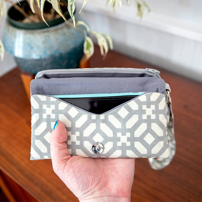 Wristlet Phone Wallet with Zipper Pocket