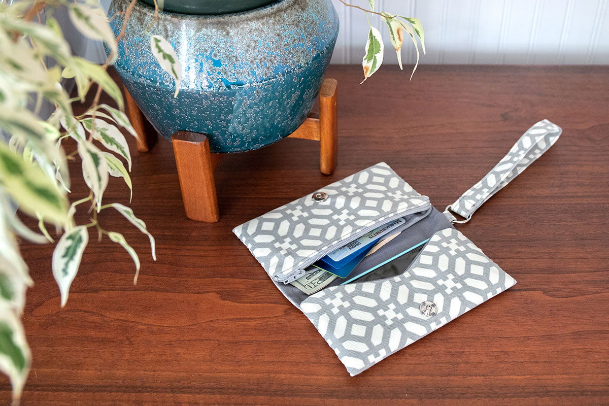 Wristlet Phone Wallet with Zipper Pocket