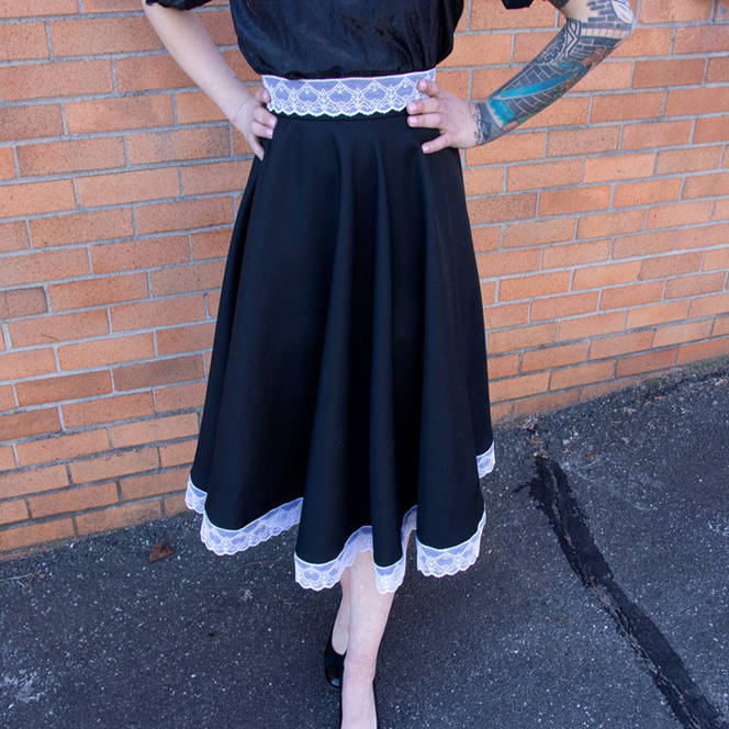 How to Make a Circle Skirt with Lace Trim