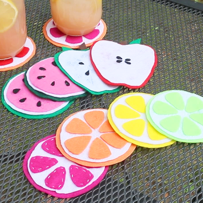How to Make No Sew Felt Fruit Coasters